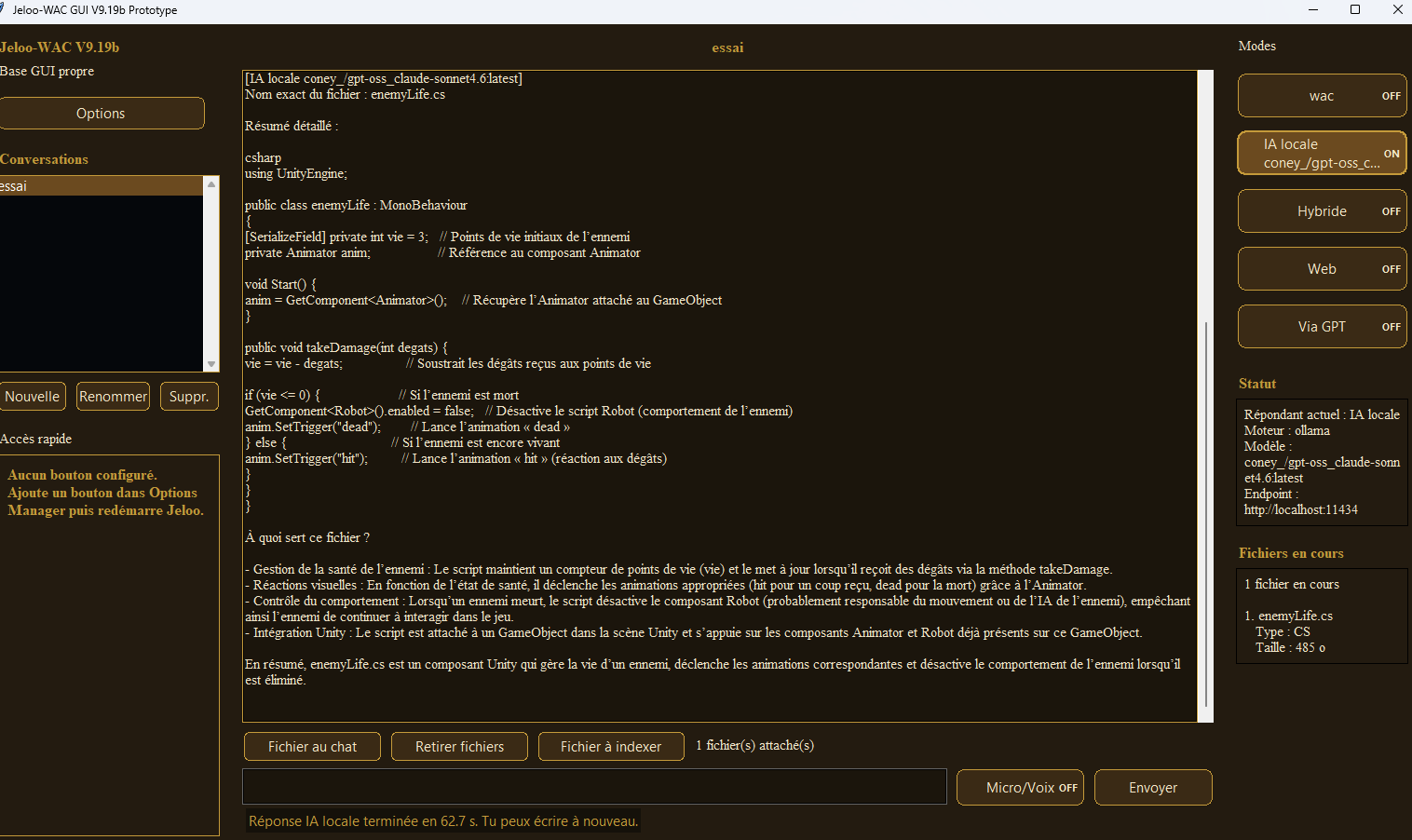 Interface du logiciel Jeloo — assistant de mémoire sémantique